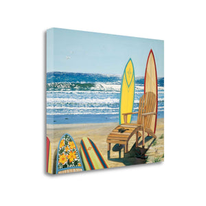 21" Bright Multicolor Surfboards on the Beach Gallery Wrap Canvas Wall Art