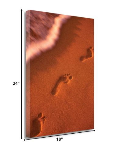 Sandy Footprints 1 Giclee Wrap Canvas Wall Art