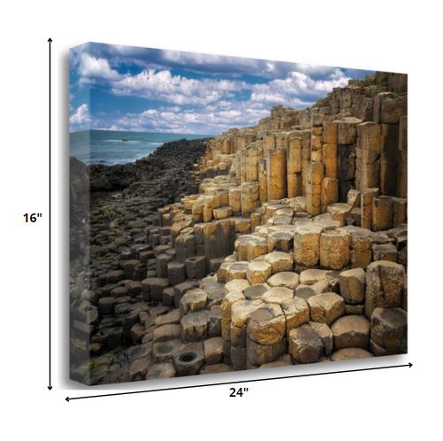 24" Rocks by the Ocean Landscape Gallery Wrap Canvas Wall Art