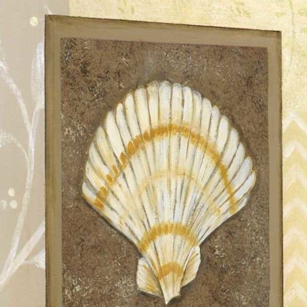 20" Seashell with Multi-Pattern Background Giclee Wrap Canvas Wall Art