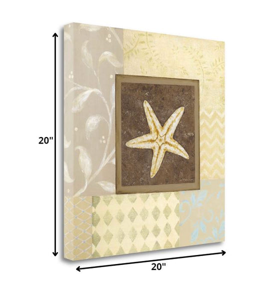 20" Starfish with Multi-Pattern Background Giclee Wrap Canvas Wall Art