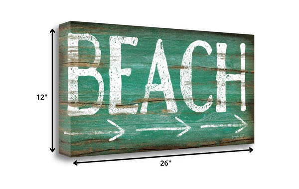 26" Nostalgic Beach Collage Giclee Print on Gallery Wrap Canvas Wall Art