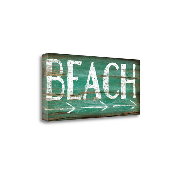 36" Bright Colorful Beach Sign Giclee Print on Gallery Wrap Canvas Wall Art