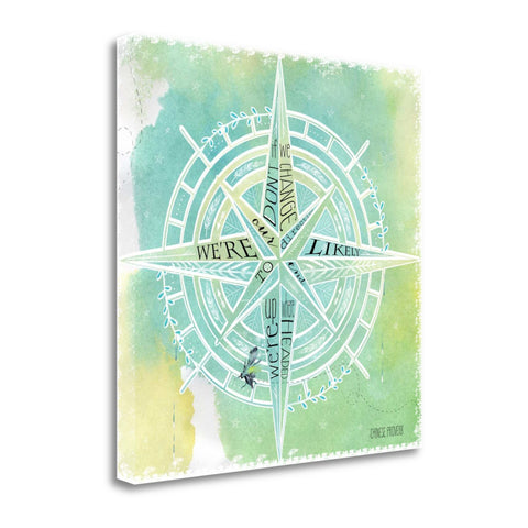 20" Watercolor Adventurous Compass 1 Giclee Wrap Canvas Wall Art