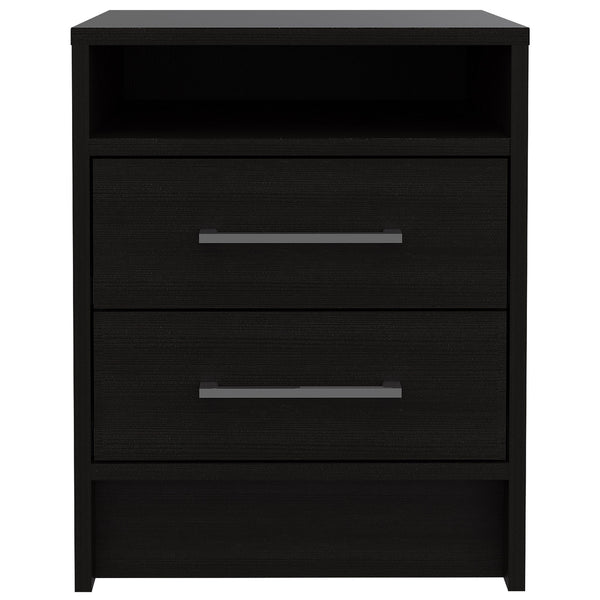 Light and Dark Oak Two Drawer Nightstand