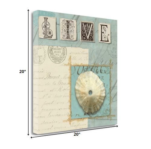 20" Vintage Inspired Coastal Beach Journal Giclee Print on Gallery Wrap Canvas Wall Art