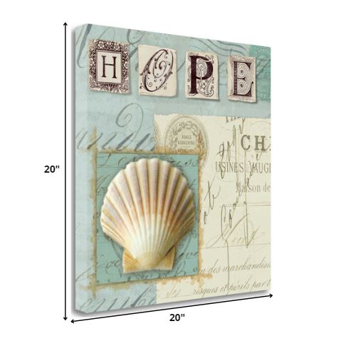 20" Vintage Inspired Beach Hope Journal Giclee Print on Gallery Wrap Canvas Wall Art