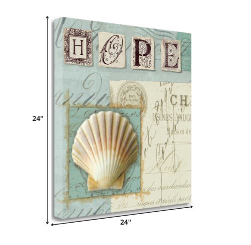 24" Vintage Inspired Beach Hope Journal Giclee Print on Gallery Wrap Canvas Wall Art