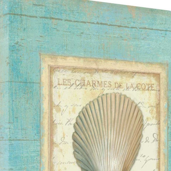 24" Stylish French Seashell Print on Gallery Wrap Canvas Wall Art