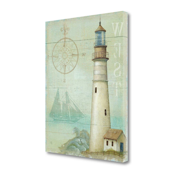 18" The Lighthouse by the West Coast Giclee Wrap Canvas Wall Art