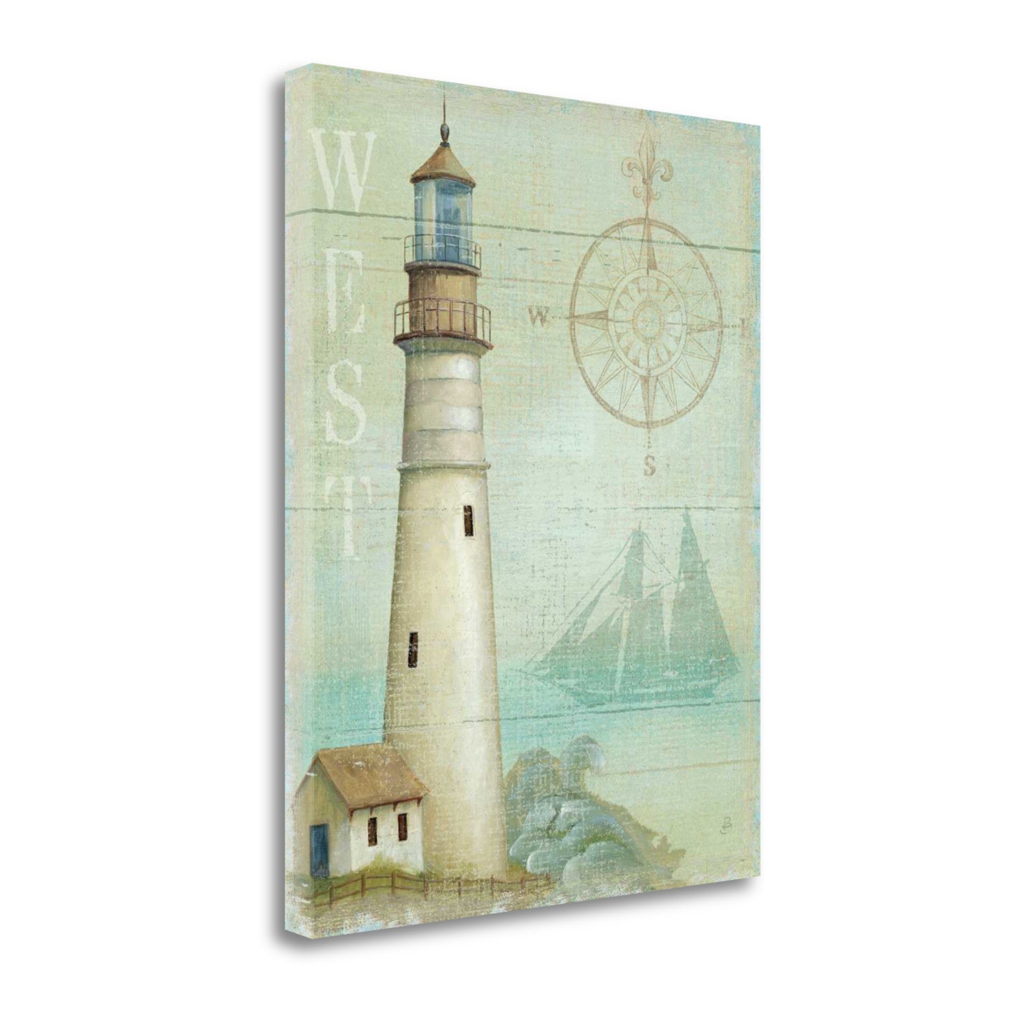 22" The Lighthouse by the West Coast Giclee Wrap Canvas Wall Art