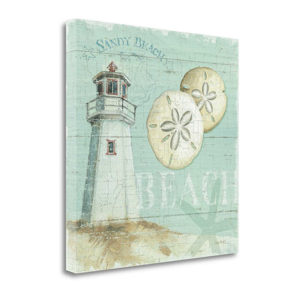 20" Sandy Beach Lighthouse Giclee Print on Gallery Wrap Canvas Wall Art