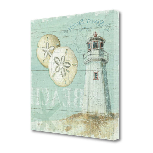 24" Sandy Beach Lighthouse Giclee Print on Gallery Wrap Canvas Wall Art