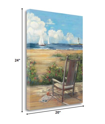 20" Artistic By the Beach Scene Gallery Wrap Canvas Wall Art