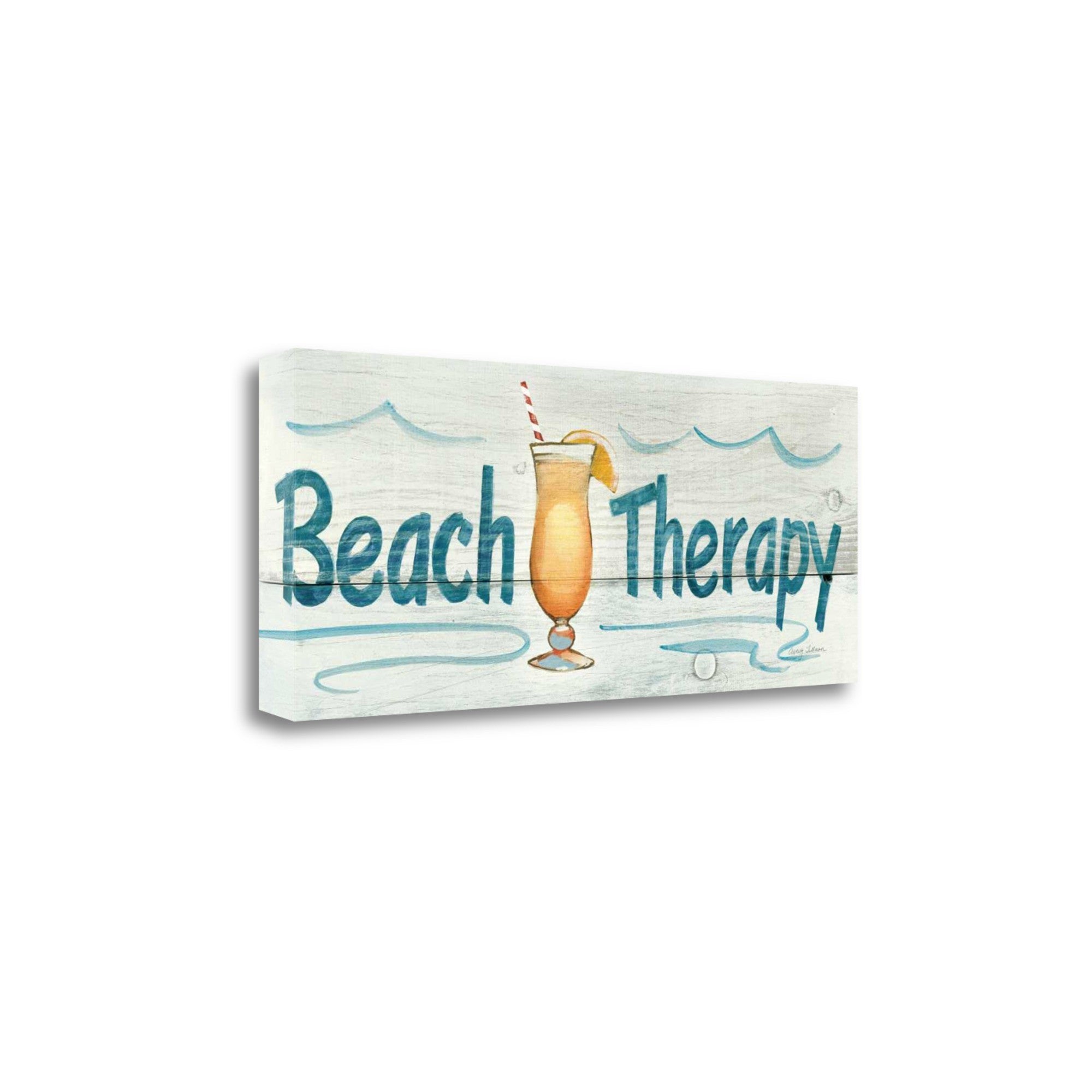 28" Fun Beach Therapy Signage Giclee Print on Gallery Wrap Canvas Wall Art