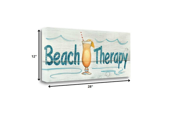 28" Fun Beach Therapy Signage Giclee Print on Gallery Wrap Canvas Wall Art