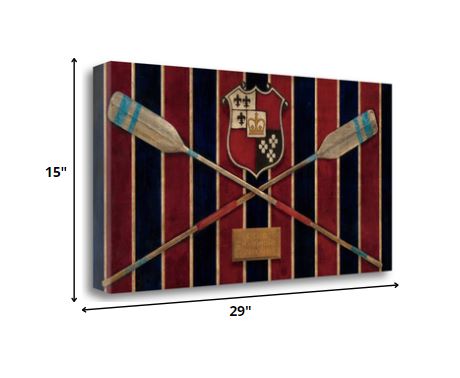 29" Rowing Team Crest Giclee Wrap Canvas Wall Art