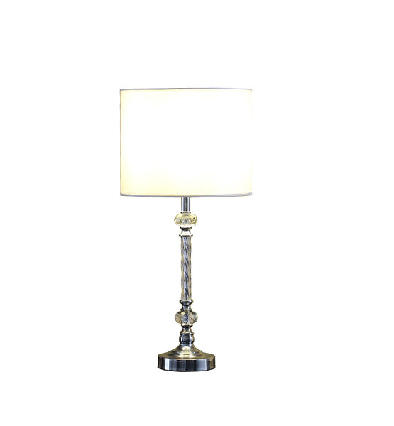 19” Stylish Silver Crystal Metal Table Lamp