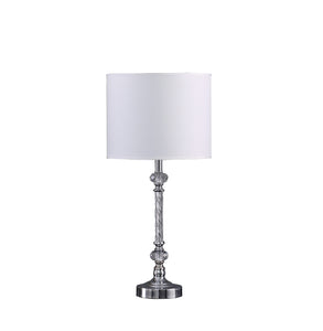 19” Stylish Silver Crystal Metal Table Lamp