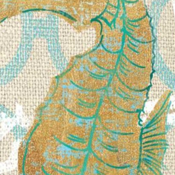 20" Beach Seahorse on Linen Giclee Print on Gallery Wrap Canvas Wall Art