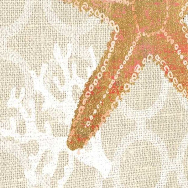 20" Beach Starfish on Linen Giclee Print on Gallery Wrap Canvas Wall Art