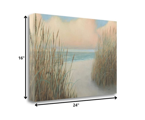 24" Natural Coastal Beach Trail Giclee Print on Gallery Wrap Canvas Wall Art