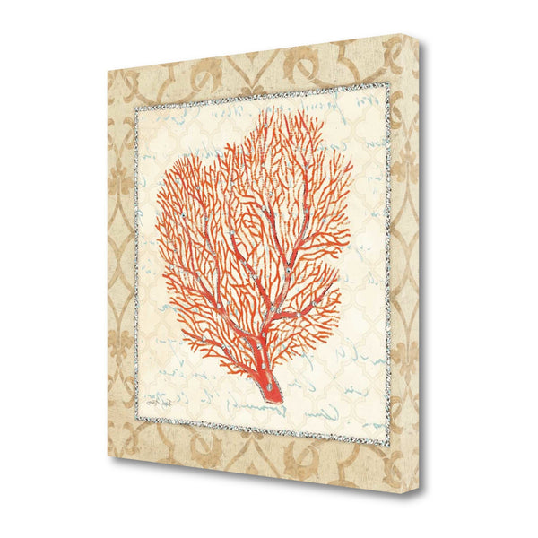 20" Full Orange Underwater Coral 1 Giclee Wrap Canvas Wall Art