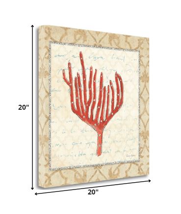 20" Orange Underwater Coral 1 Giclee Wrap Canvas Wall Art