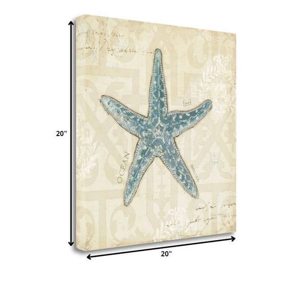 20" Soft Vintage Beach Treasures Journal Giclee Print on Gallery Wrap Canvas Wall Art