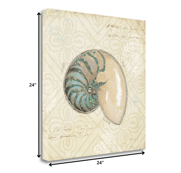 24" Soft Vintage Beach Treasures Journal Giclee Print on Gallery Wrap Canvas Wall Art