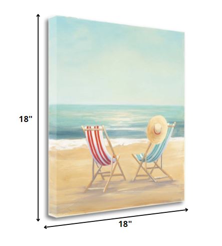 18" Beach Chairs on the Sand Giclee Canvas Wall Art