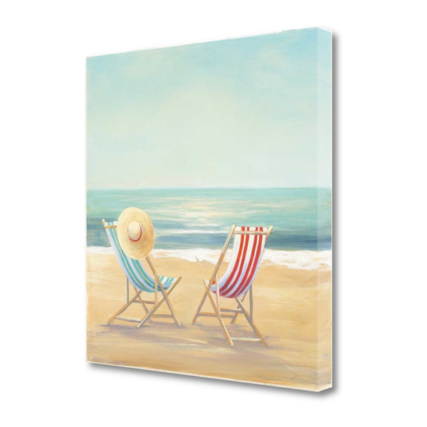 18" Beach Chairs on the Sand Giclee Canvas Wall Art