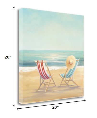 20" Beach Chairs on the Sand Giclee Canvas Wall Art