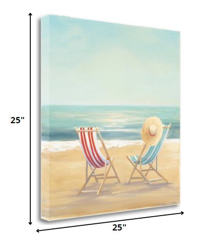 25" Beach Chairs on the Sand Giclee Canvas Wall Art