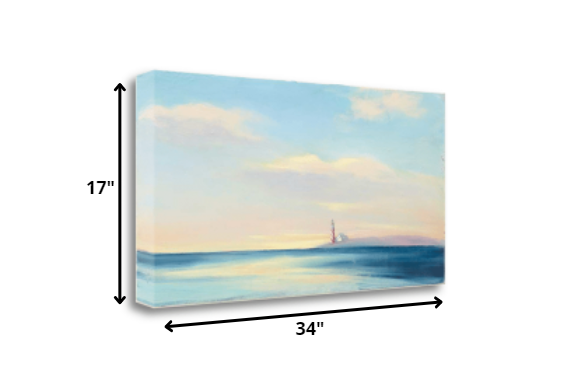 34" Peaceful Ocean Sunset View 2 Giclee Wrap Canvas Wall