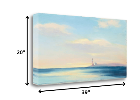 39" Peaceful Ocean Sunset View 3 Giclee Wrap Canvas Wall