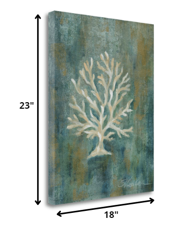 18" Blue Sea Coral Giclee Wrap Canvas Wall Art