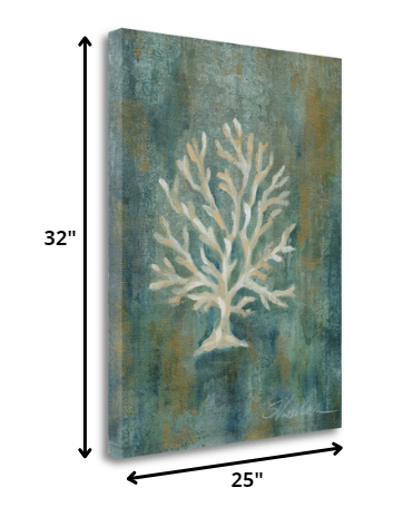 25" Blue Sea Coral Giclee Wrap Canvas Wall Art