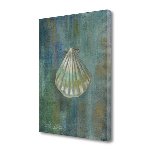 23" Blue Seashell Giclee Wrap Canvas Wall Art