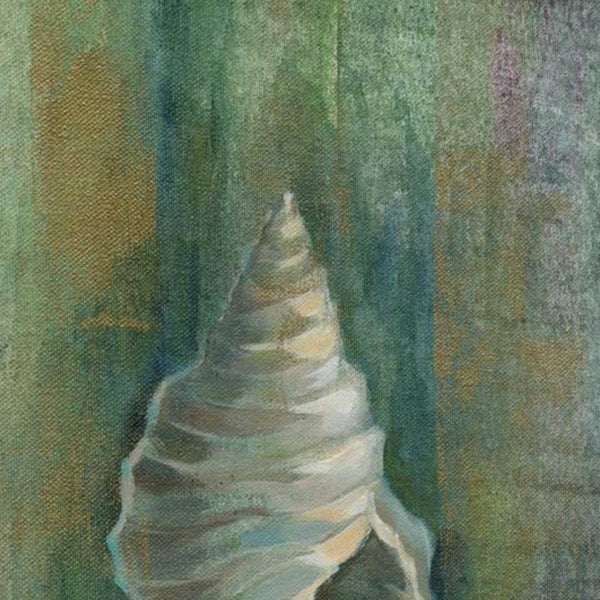 23" Blue and Green Seashell Giclee Wrap Canvas Wall Art