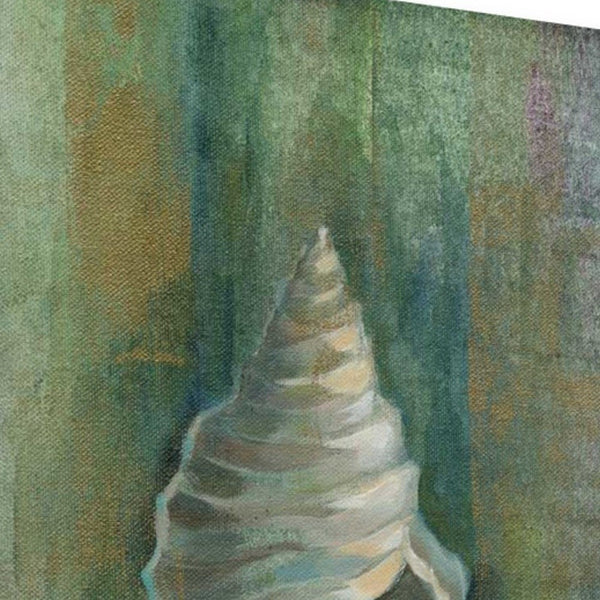 32" Blue and Green Seashell Giclee Wrap Canvas Wall Art