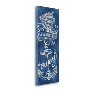 Navy Anchors Away 1 Giclee Wrap Canvas Wall Art