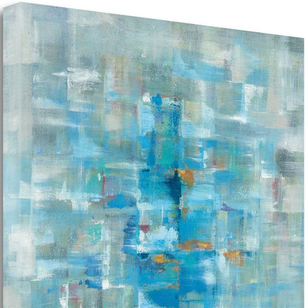 Blue Abstract Watercolor Giclee Wrap Canvas Wall Art