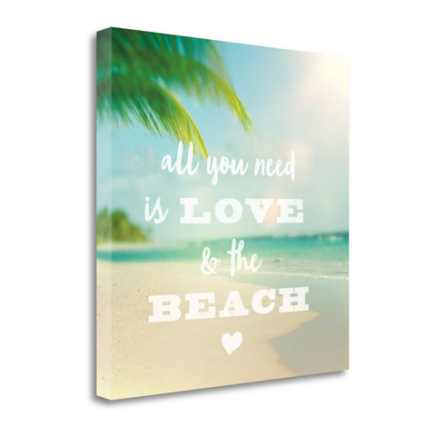 18" Love &amp; the Beach 1 Giclee Wrap Canvas Wall Art