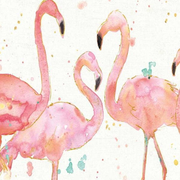 Four Flamingo Watercolor 1 Giclee Wrap Canvas Wall Art