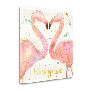 Flamingo Love Watercolor 1 Giclee Wrap Canvas Wall Art