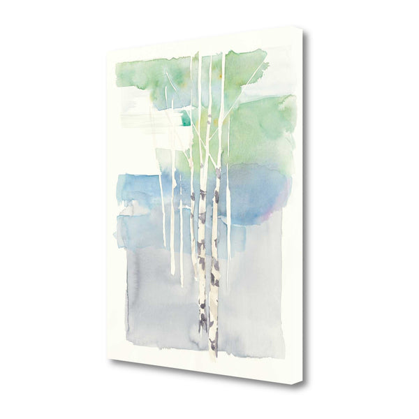 Watercolor Abstract Tree Trunks Giclee Wrap Canvas Wall Art