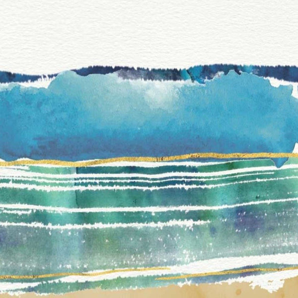 20" Artistic Watercolor Beach Interpretation Gallery Wrap Canvas Wall Art