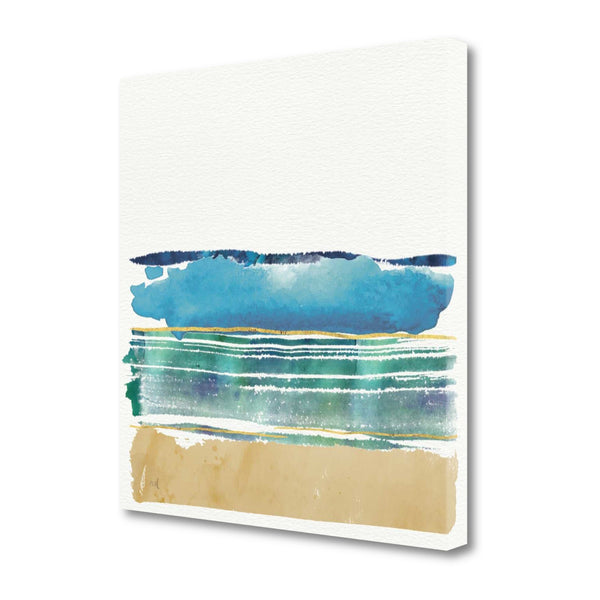 20" Artistic Watercolor Beach Interpretation Gallery Wrap Canvas Wall Art