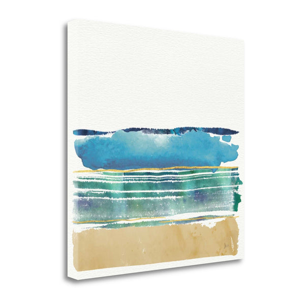 20" Artistic Watercolor Beach Interpretation Gallery Wrap Canvas Wall Art